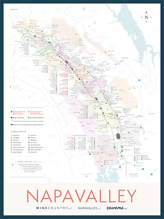 Napa Valley 2019 Winery Map