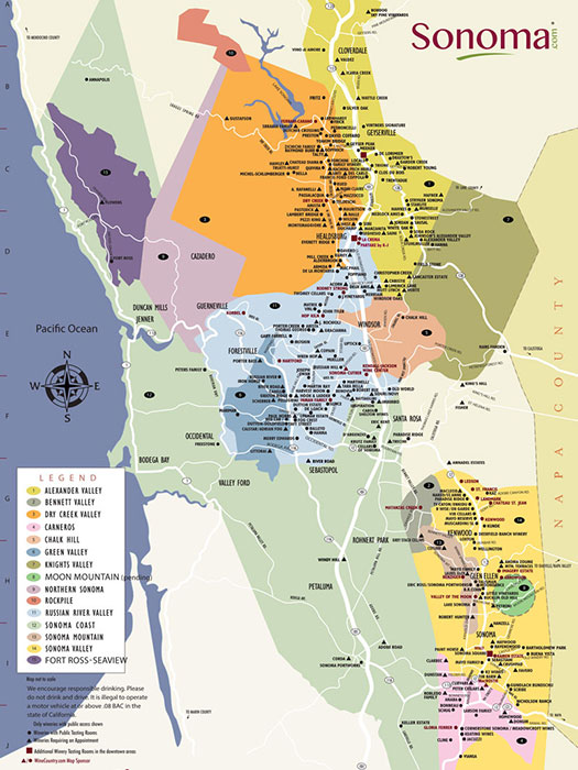 Sonoma County Winery Map