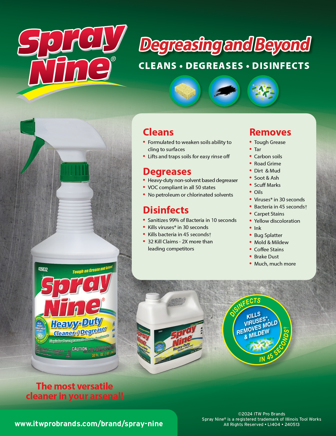 Spray Nine Sell Sheet