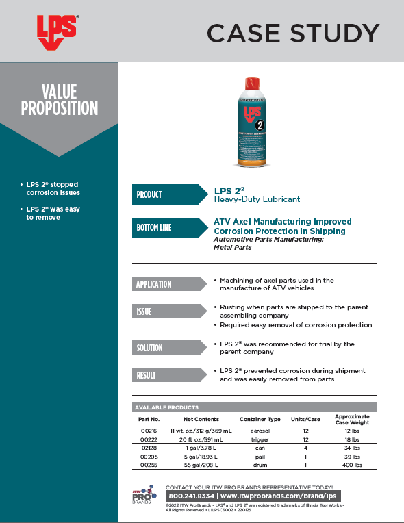 LPS 2® in Automotive Parts Manufacturing