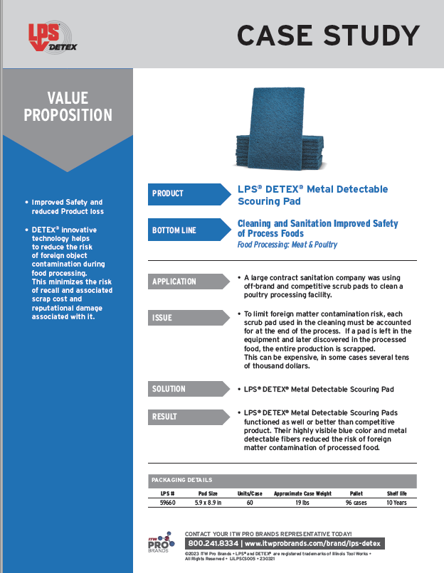 LPS® DETEX® Metal Detectable Scouring Pad