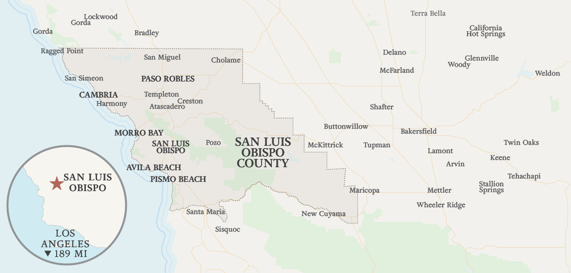 Map of San Luis Obispo County